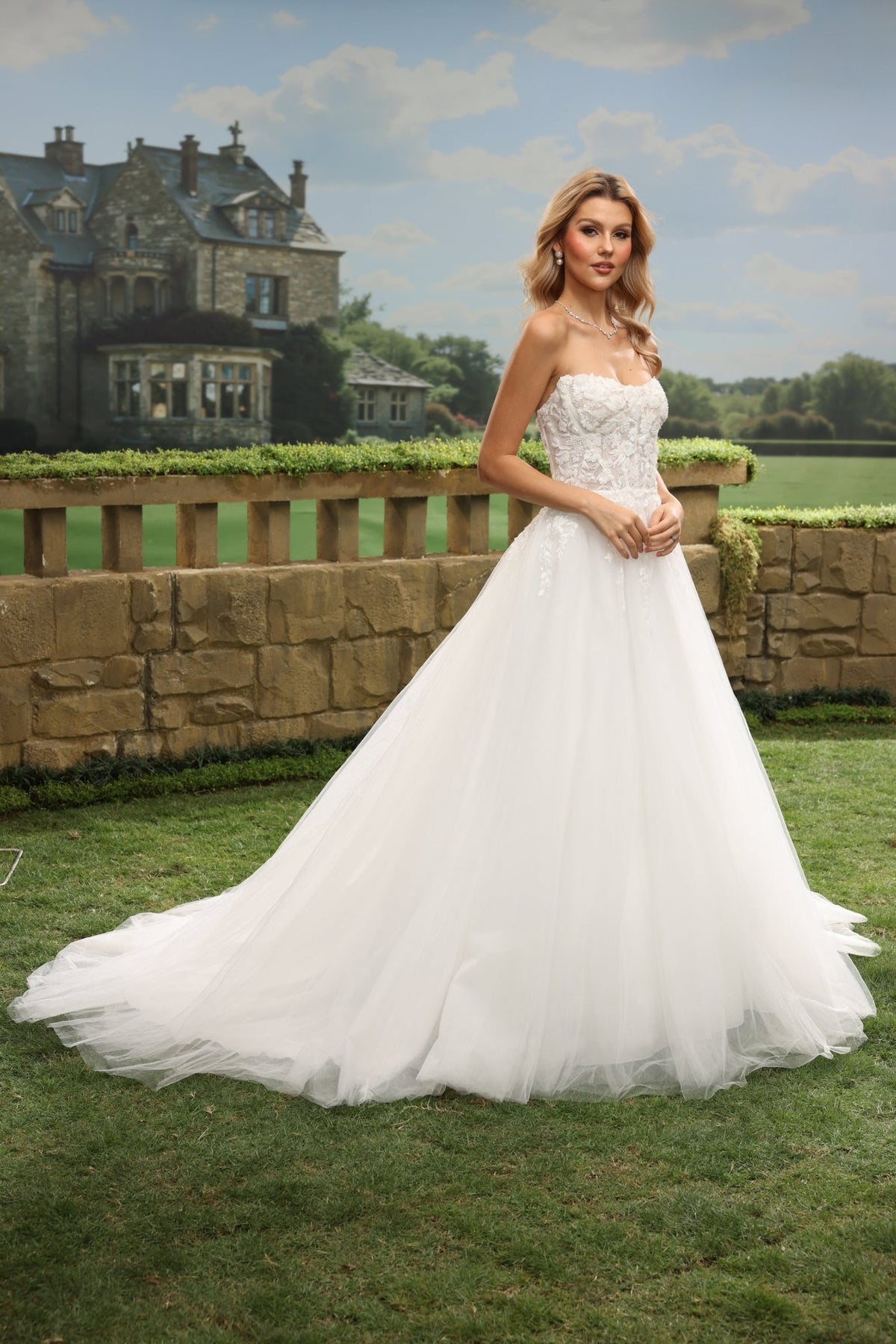 Kesia A-Line Strapless Straight-Neck wedding dress — design detail 3