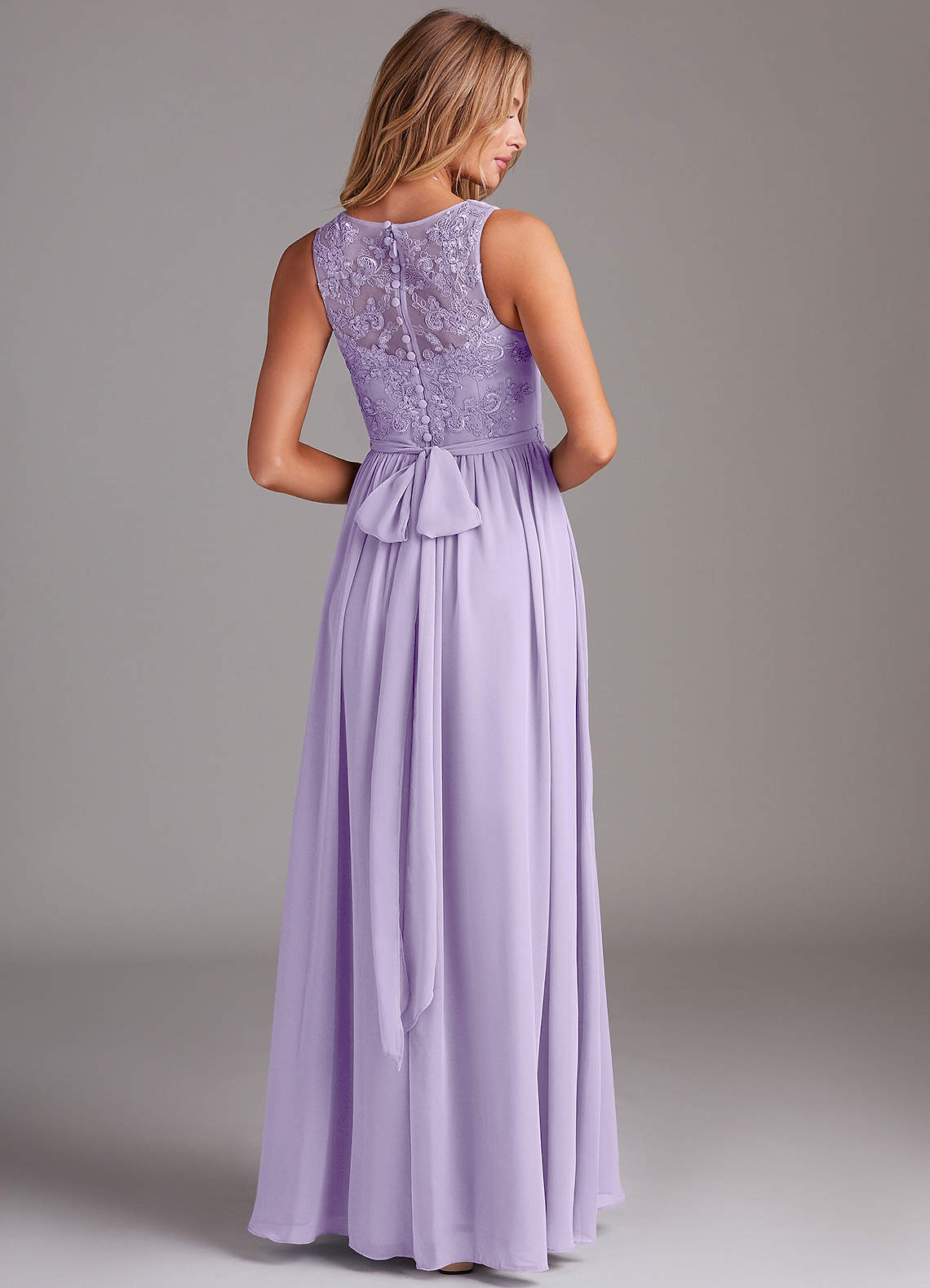Kingsley A-Line V-Neck Chiffon Bridesmaid Dress in Lilac