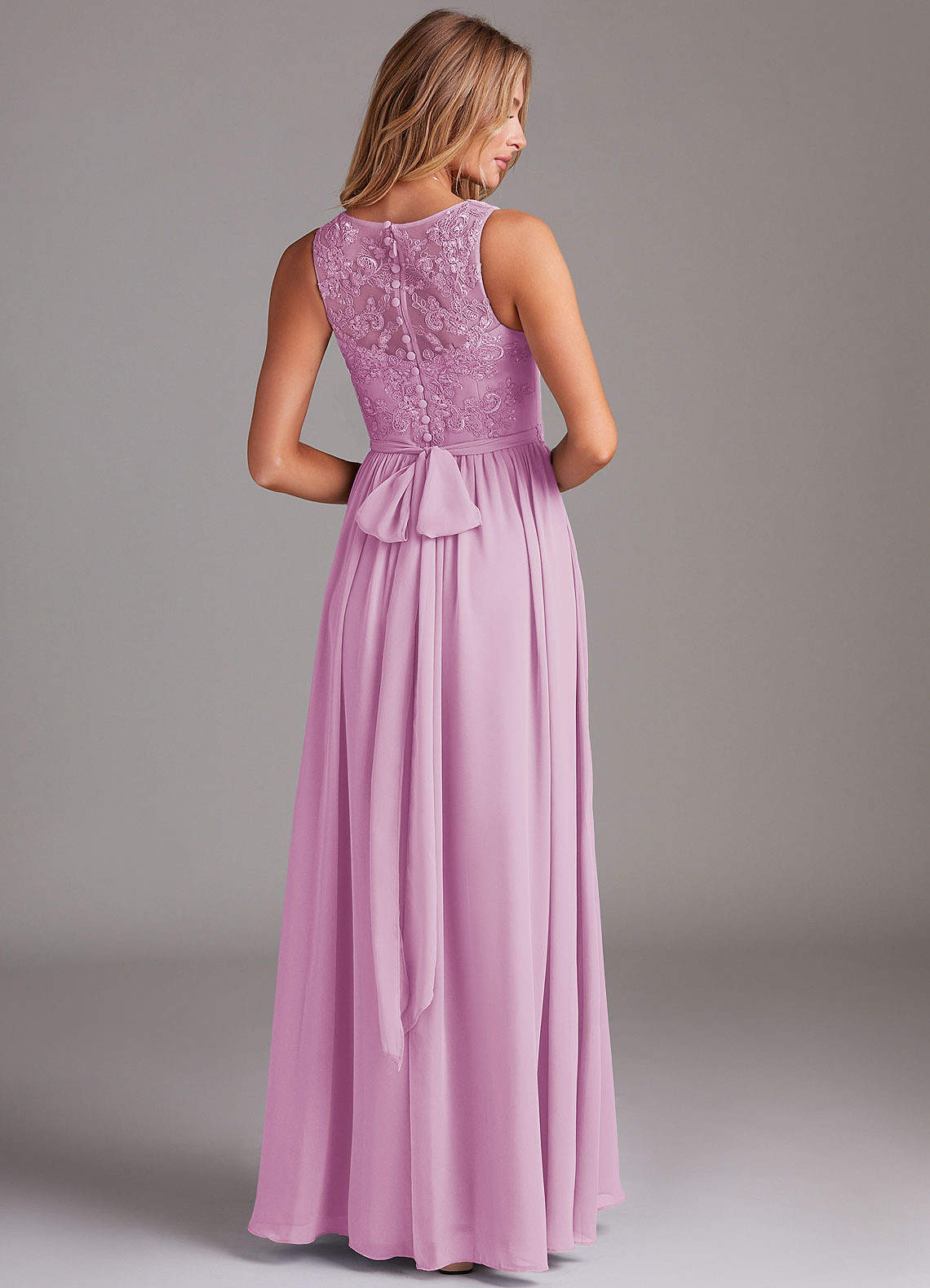 Kingsley A-Line V-Neck Chiffon Bridesmaid Dress in candy pink