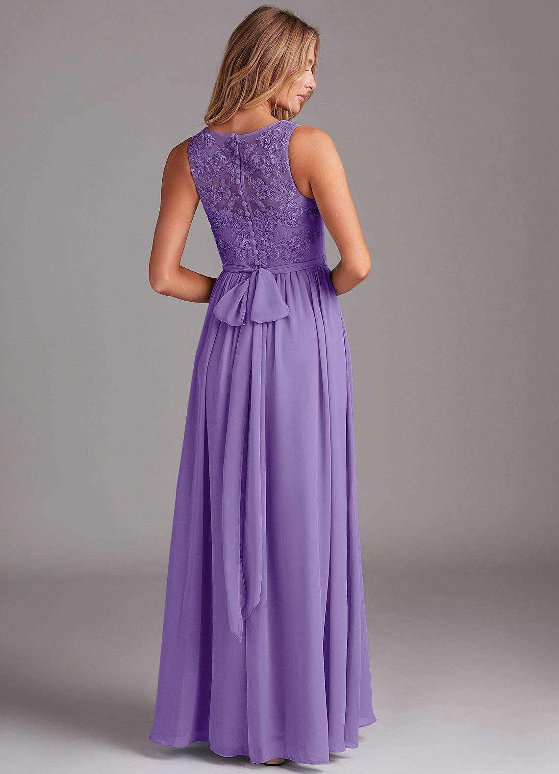 Kingsley A-Line V-Neck Chiffon Bridesmaid Dress in Tahiti