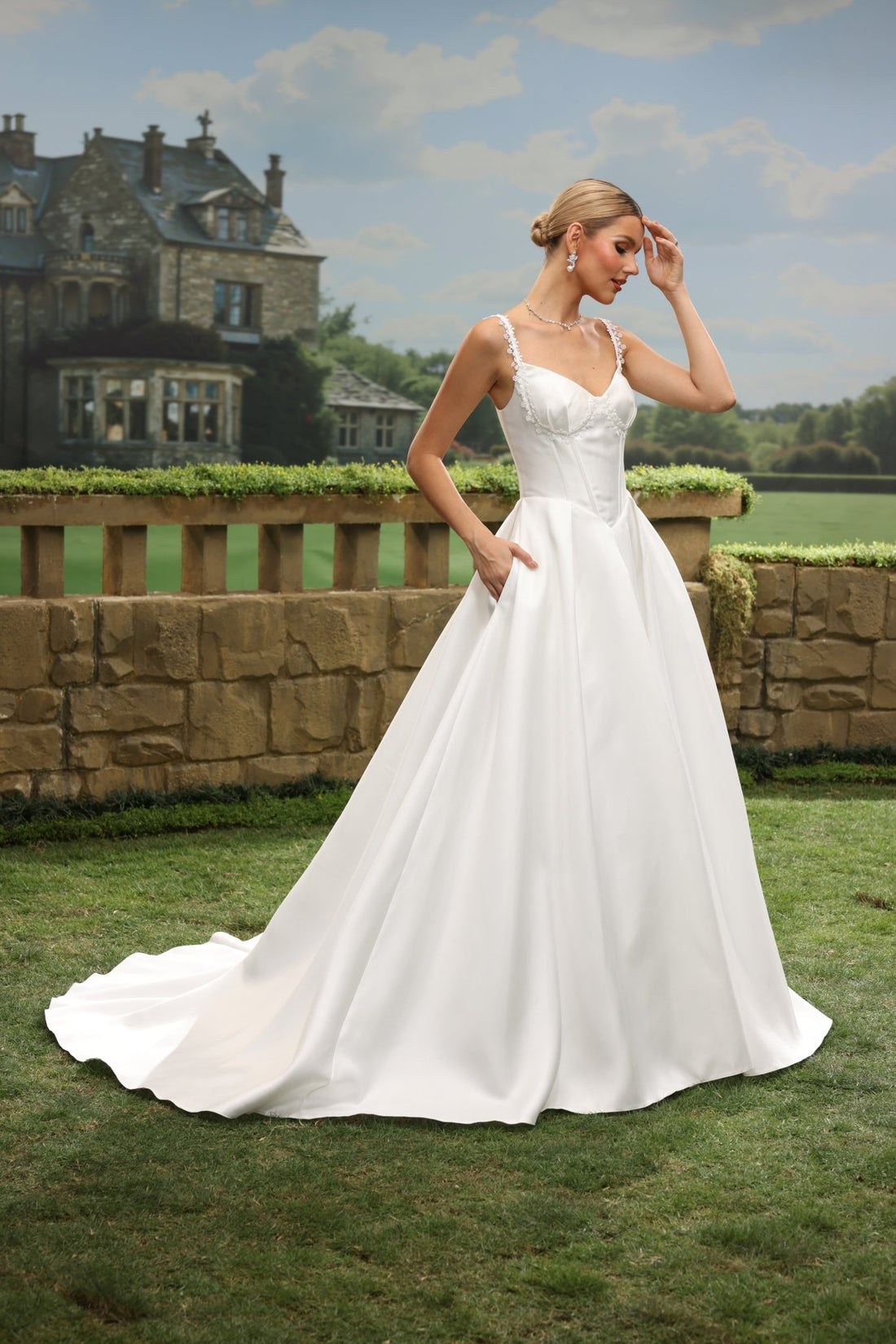 Kira white wedding dress front view 1