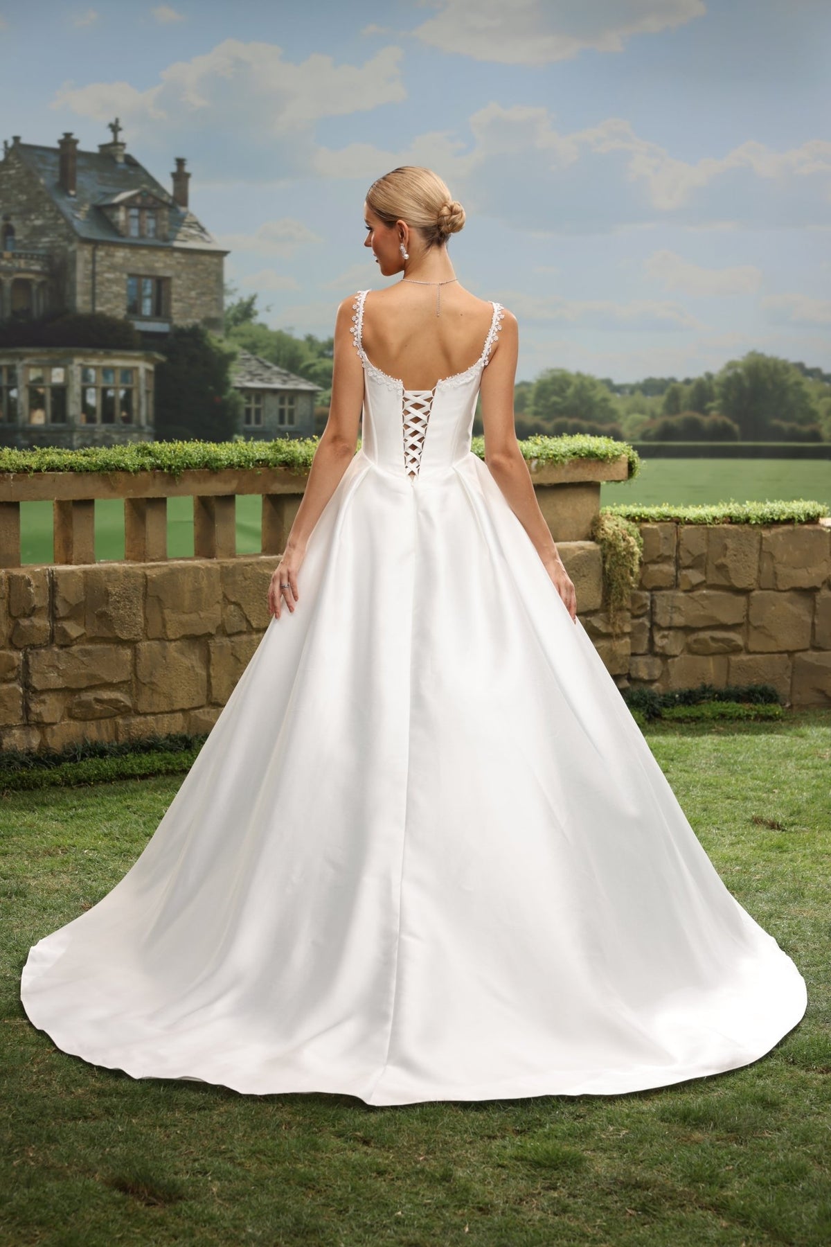 Kira white wedding dress back view 4