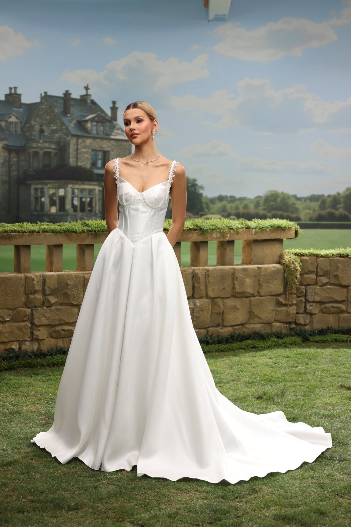 Kira white wedding dress side view 3