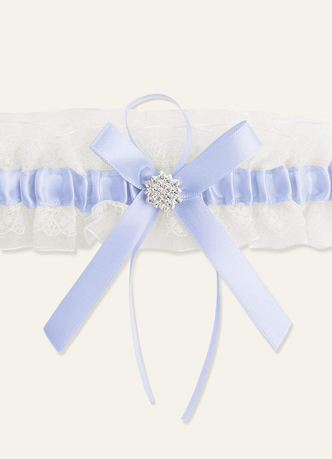 Lace Rhinestone Wedding Garter — Green — 图 1/40