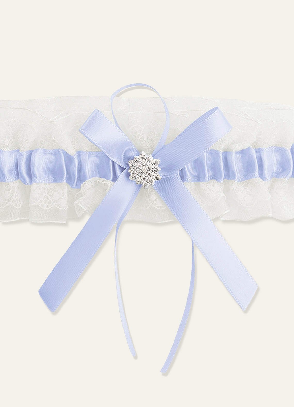 Lace Rhinestone Wedding Garter — Mist — 图 2/40