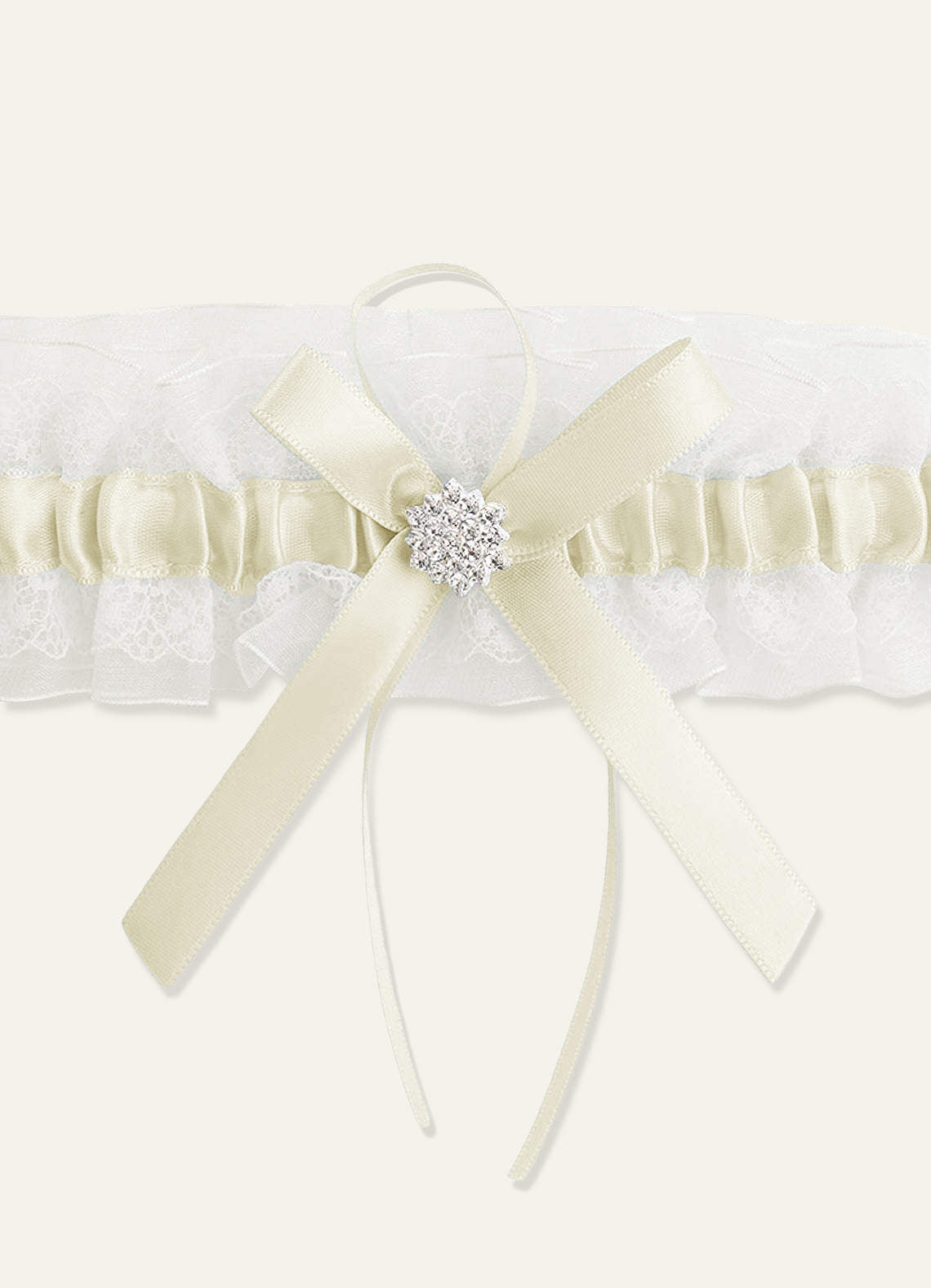 Lace Rhinestone Wedding Garter — ivory — 图 9/40