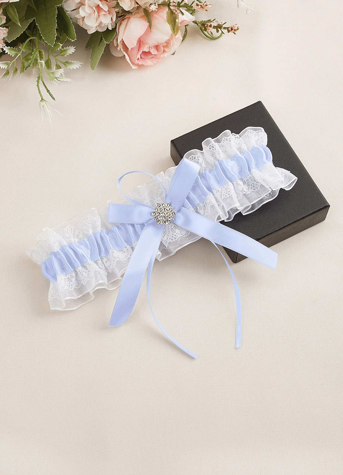 Lace Rhinestone Wedding Garter — Mist — 图 32/40