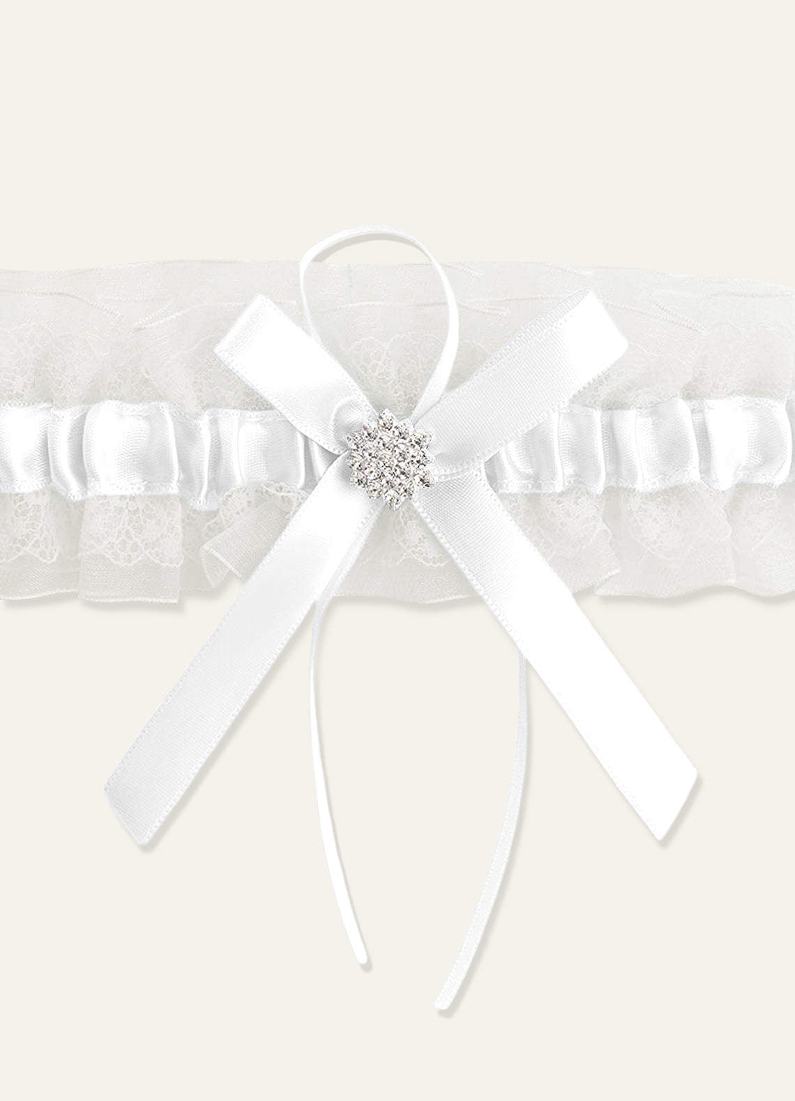 Lace Rhinestone Wedding Garter — white — 图 8/40