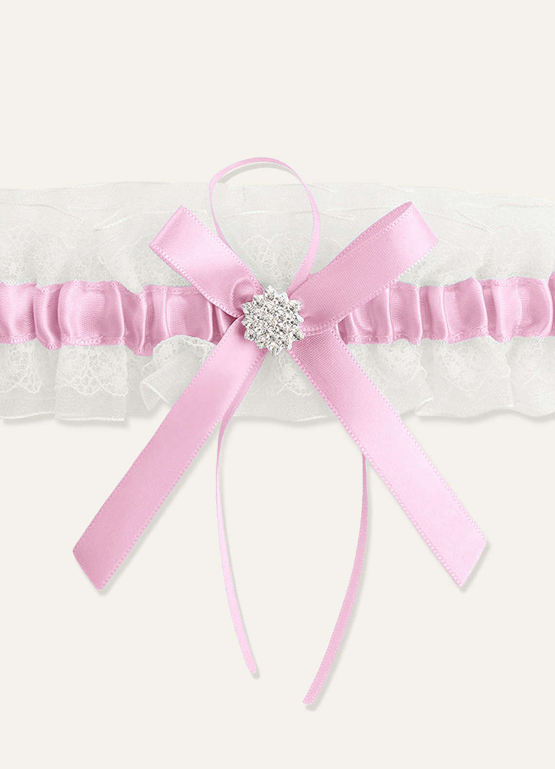 Lace Rhinestone Wedding Garter — candy pink — 图 6/40