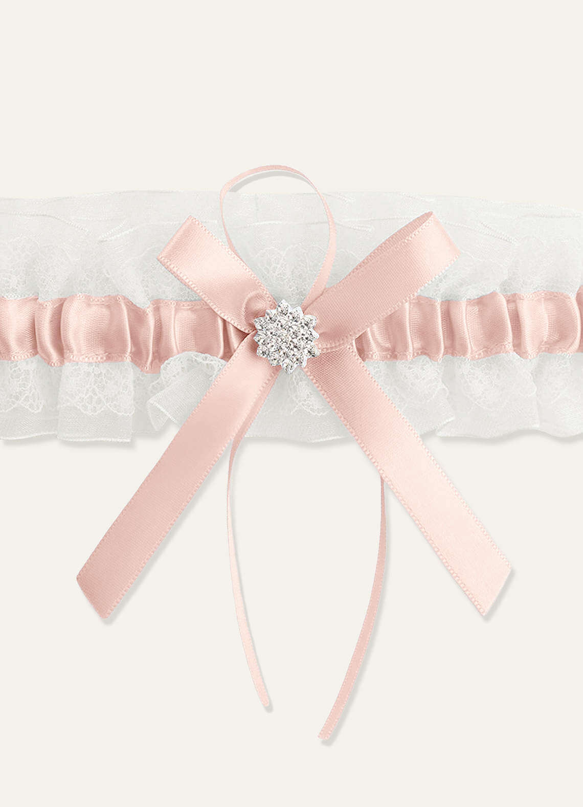 Lace Rhinestone Wedding Garter — Dusty Rose — 图 5/40