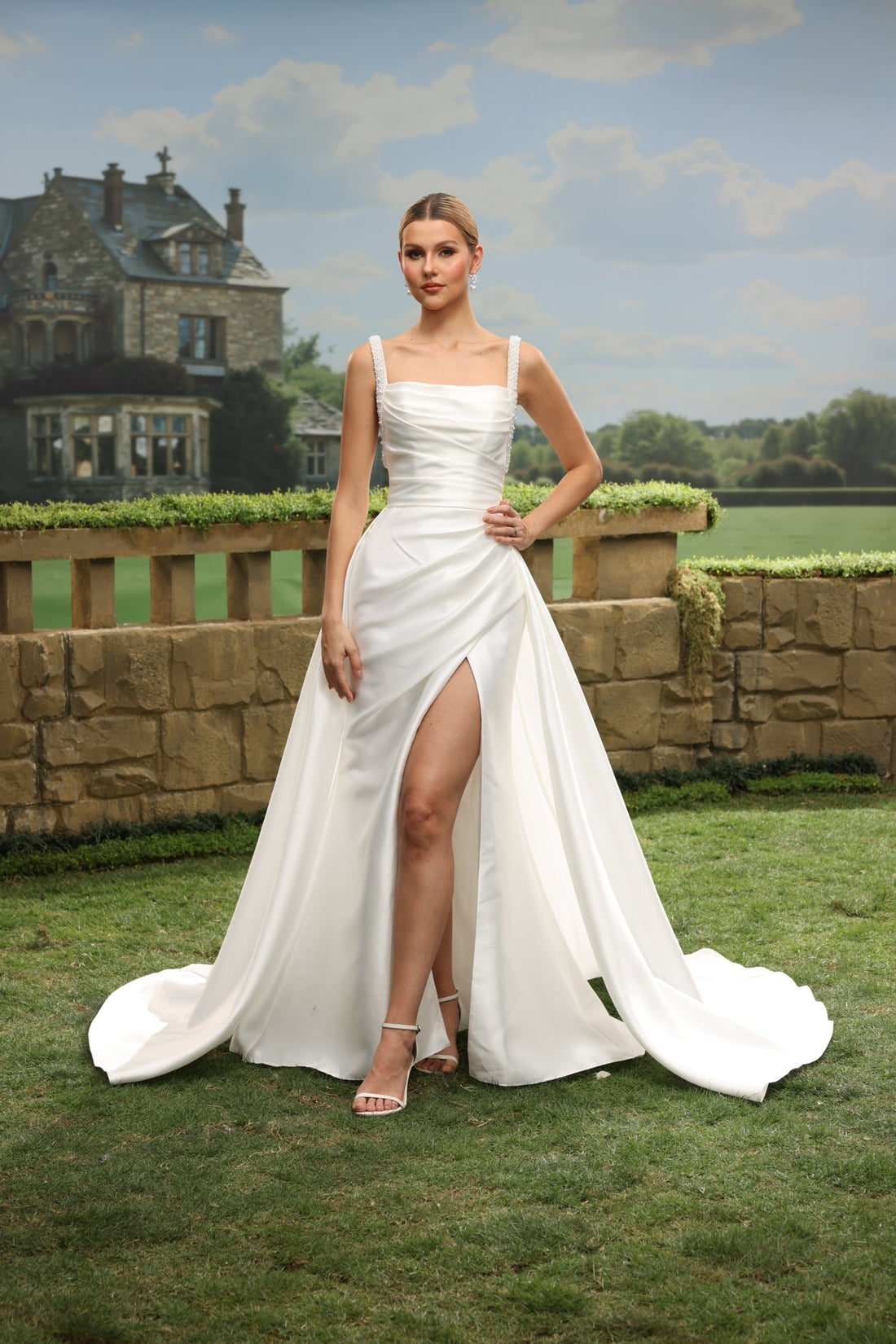 Dova white wedding dress front view 1