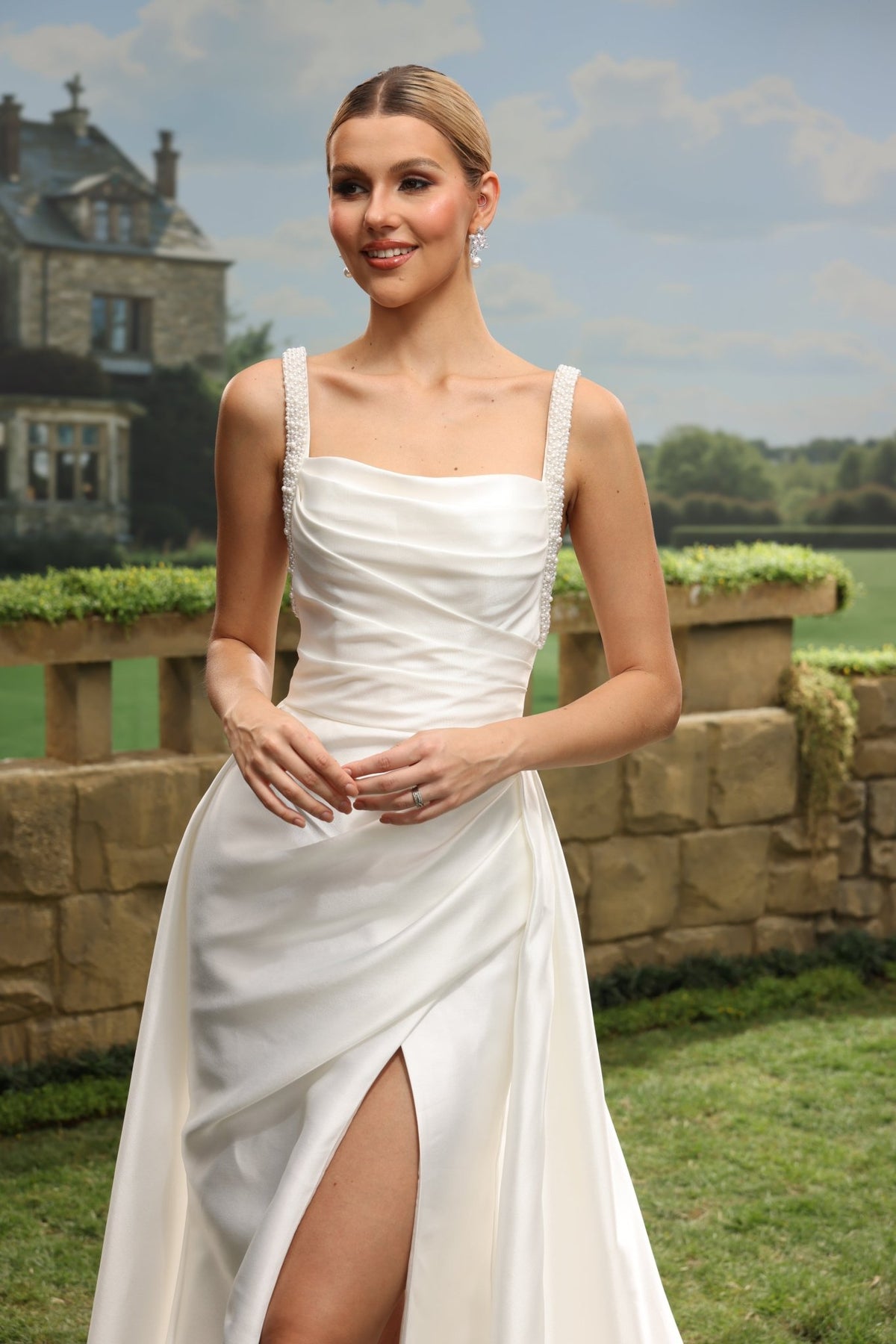 Dova white wedding dress detail view 6