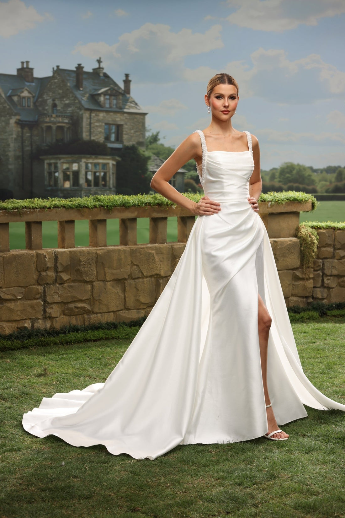 Dova white wedding dress front view 1