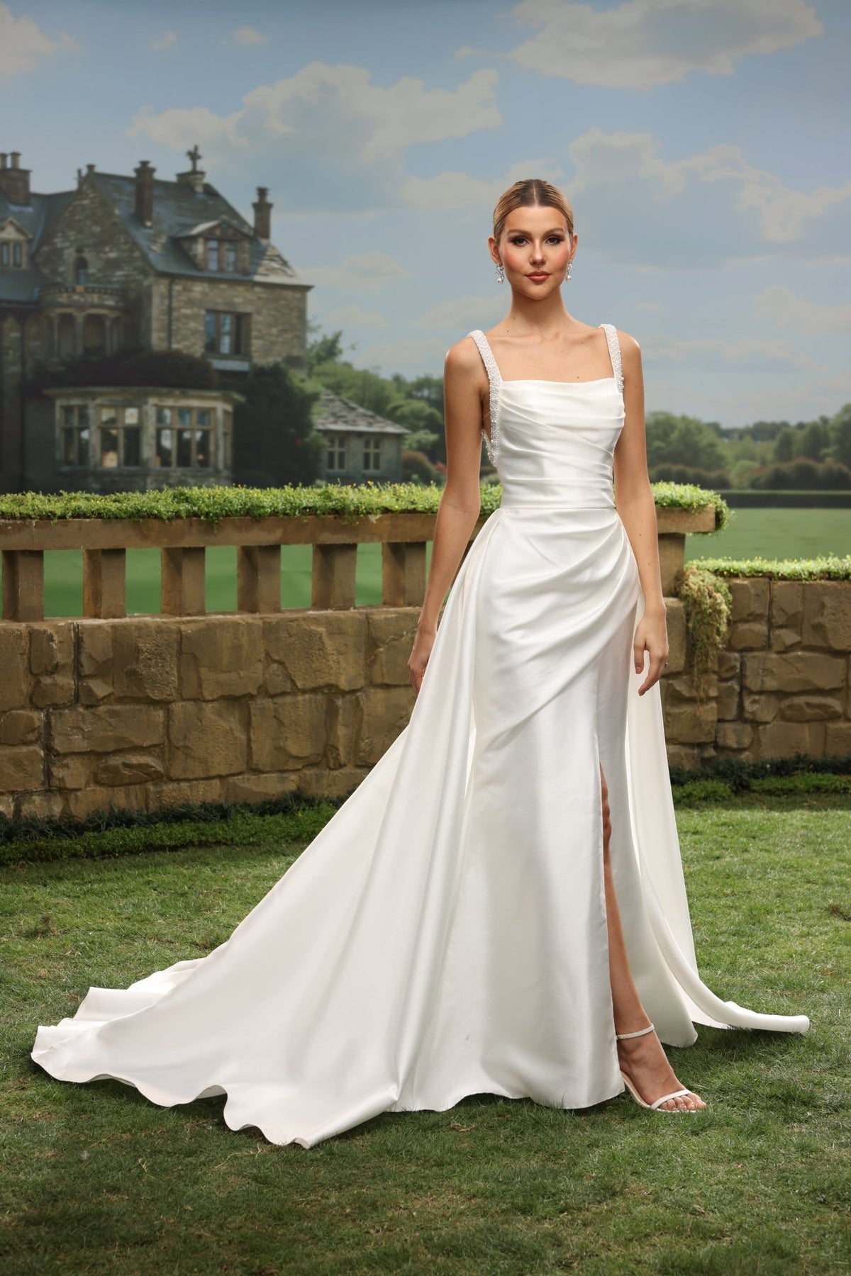 Dova white wedding dress detail view 9