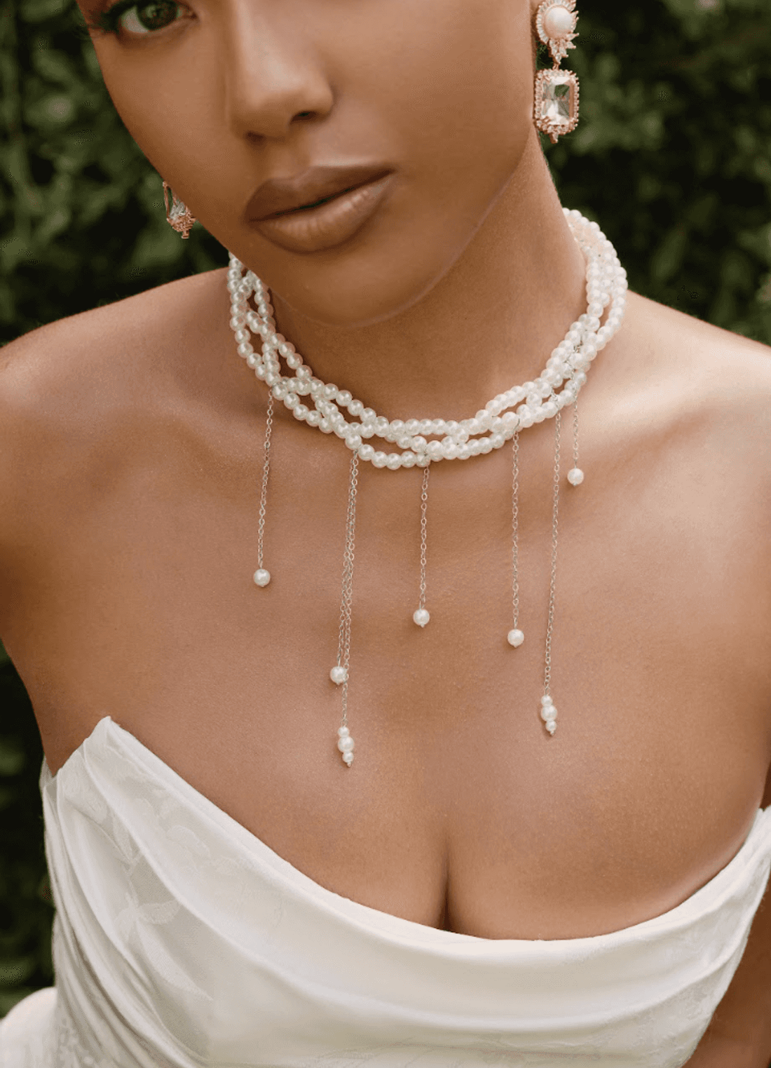Layered Pearl Twist Necklace — Ivory — 图 1/3
