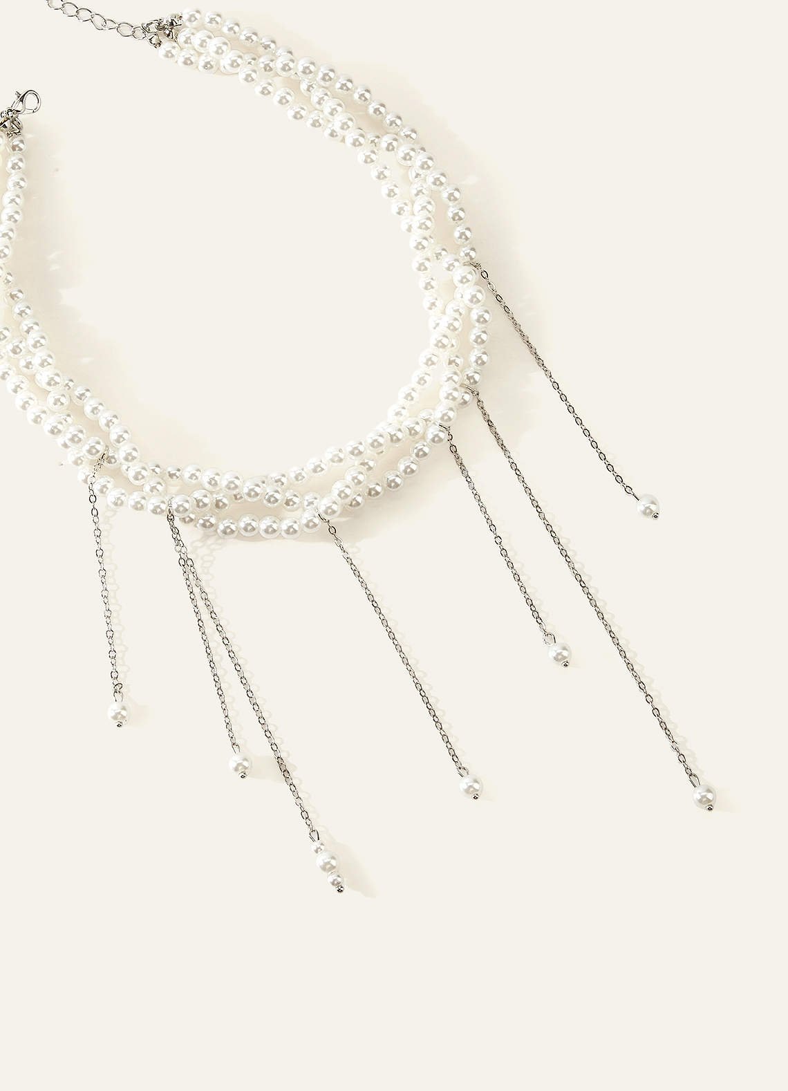 Layered Pearl Twist Necklace — Ivory — 图 3/3