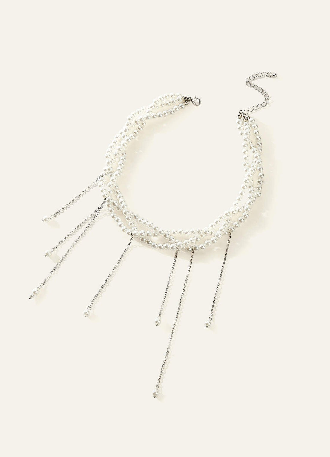 Layered Pearl Twist Necklace — Ivory — 图 1/3