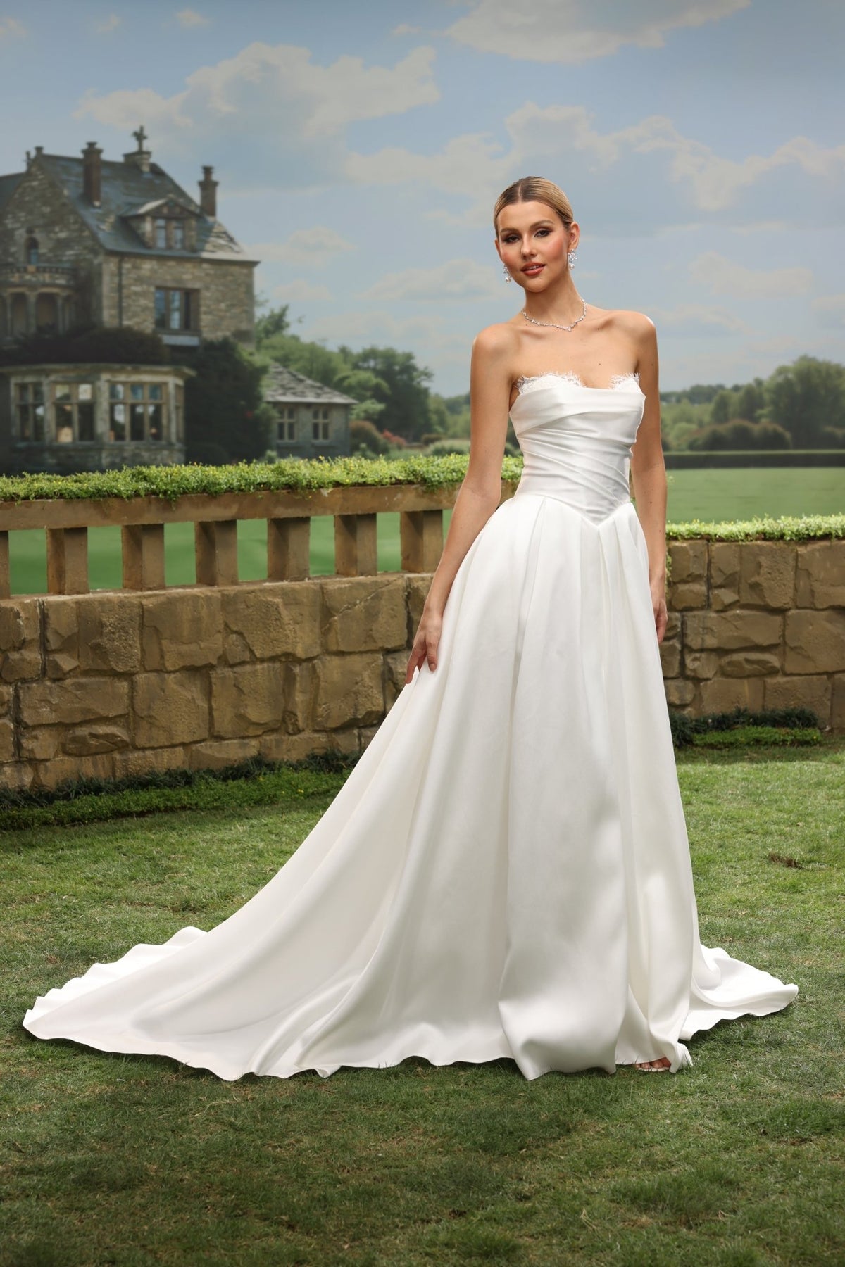 Lena white wedding dress side view 3