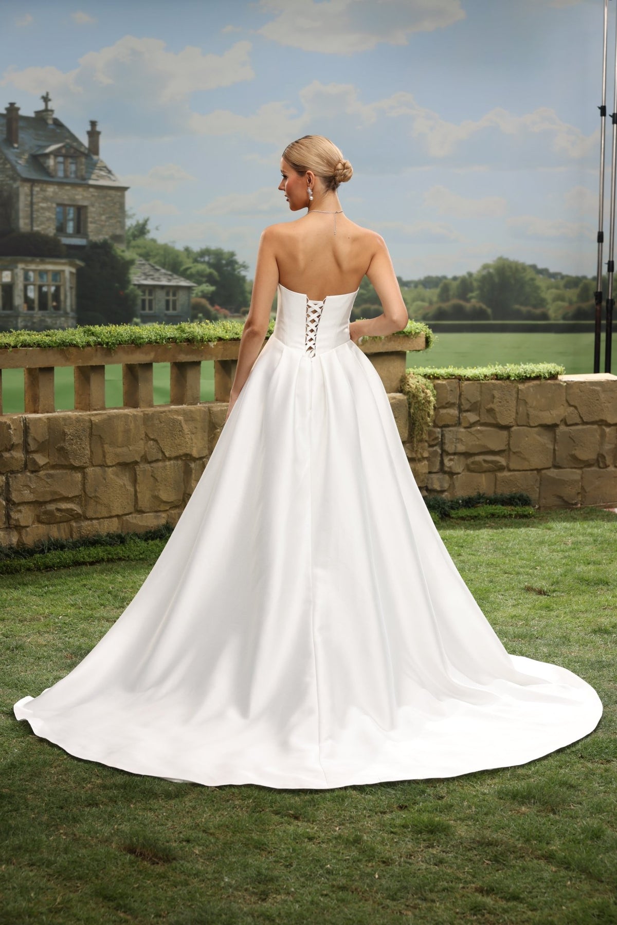 Lena white wedding dress back view 5