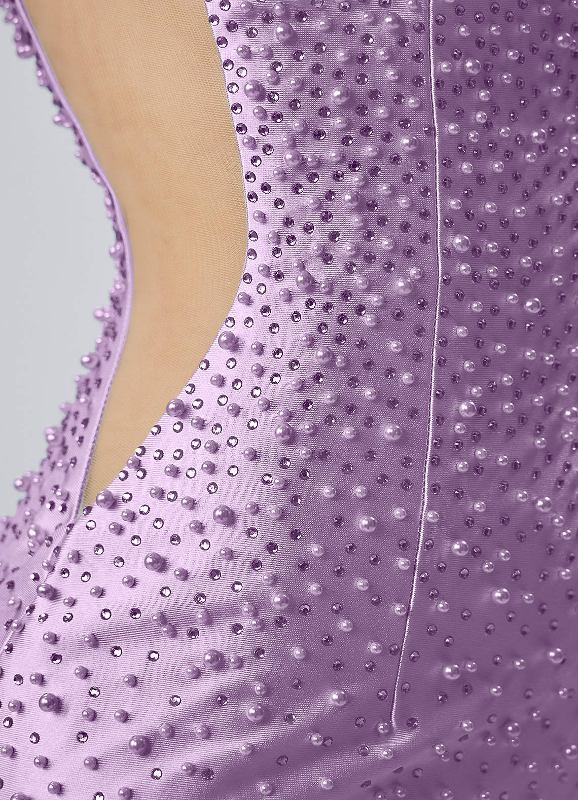 Lowillen Bodycon Mini V-Neck Stretch Satin Prom Dress in Wisteria