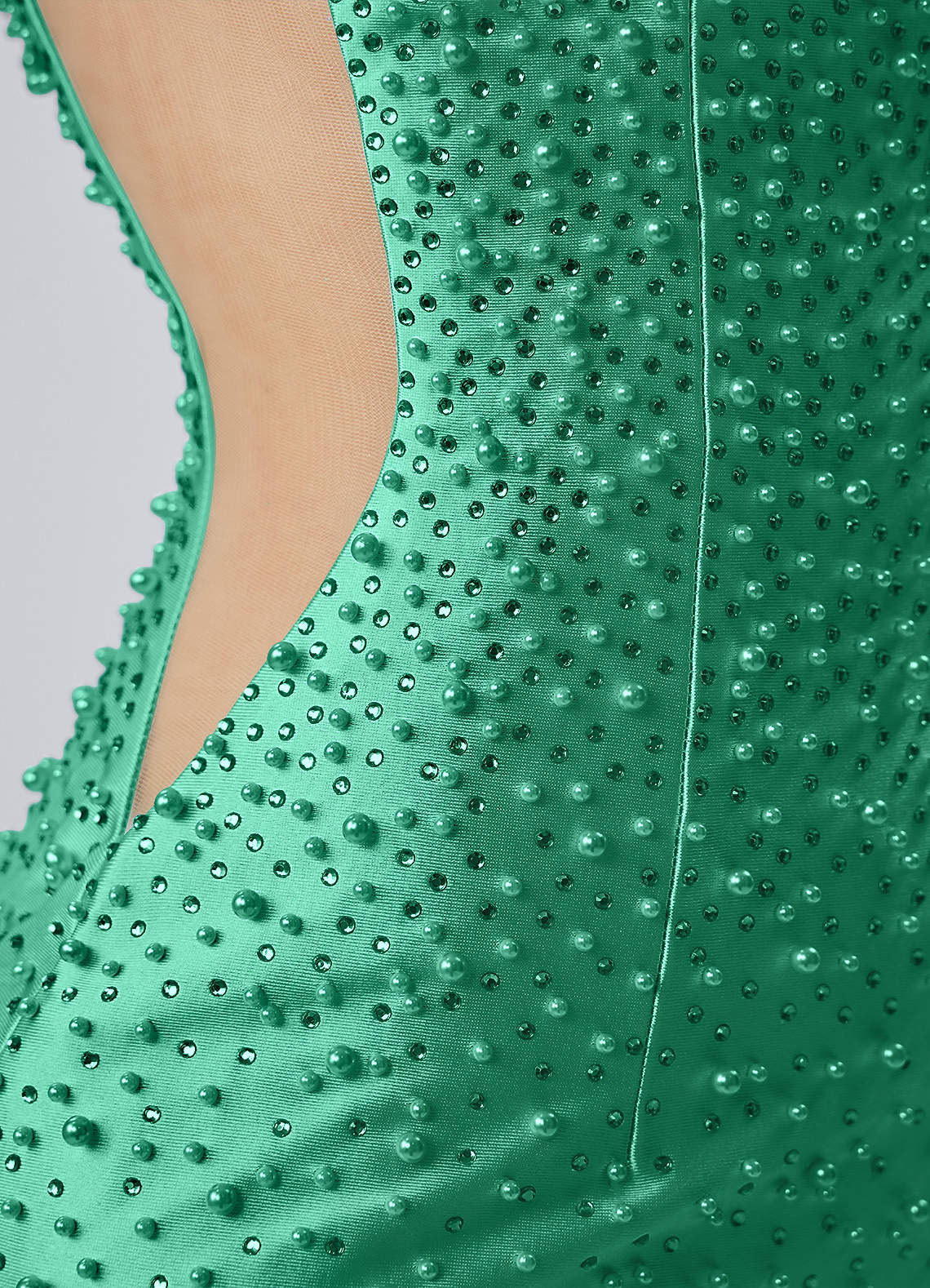 Lowillen Bodycon Mini V-Neck Stretch Satin Prom Dress in Basil