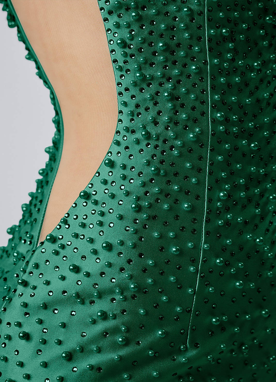 Lowillen Bodycon Mini V-Neck Stretch Satin Prom Dress in Dark Green