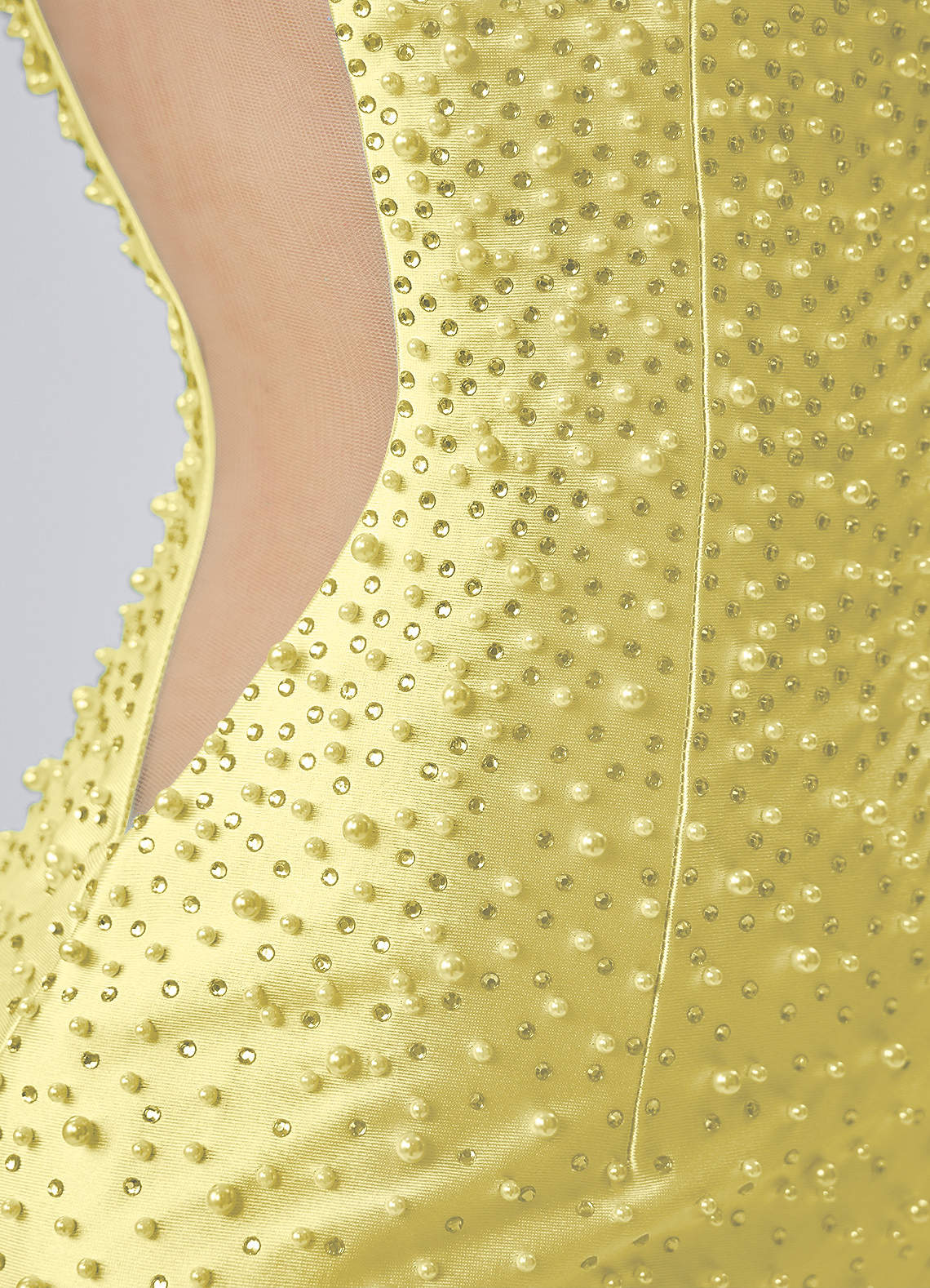 Lowillen Bodycon Mini V-Neck Stretch Satin Prom Dress in Lemon Sorbet