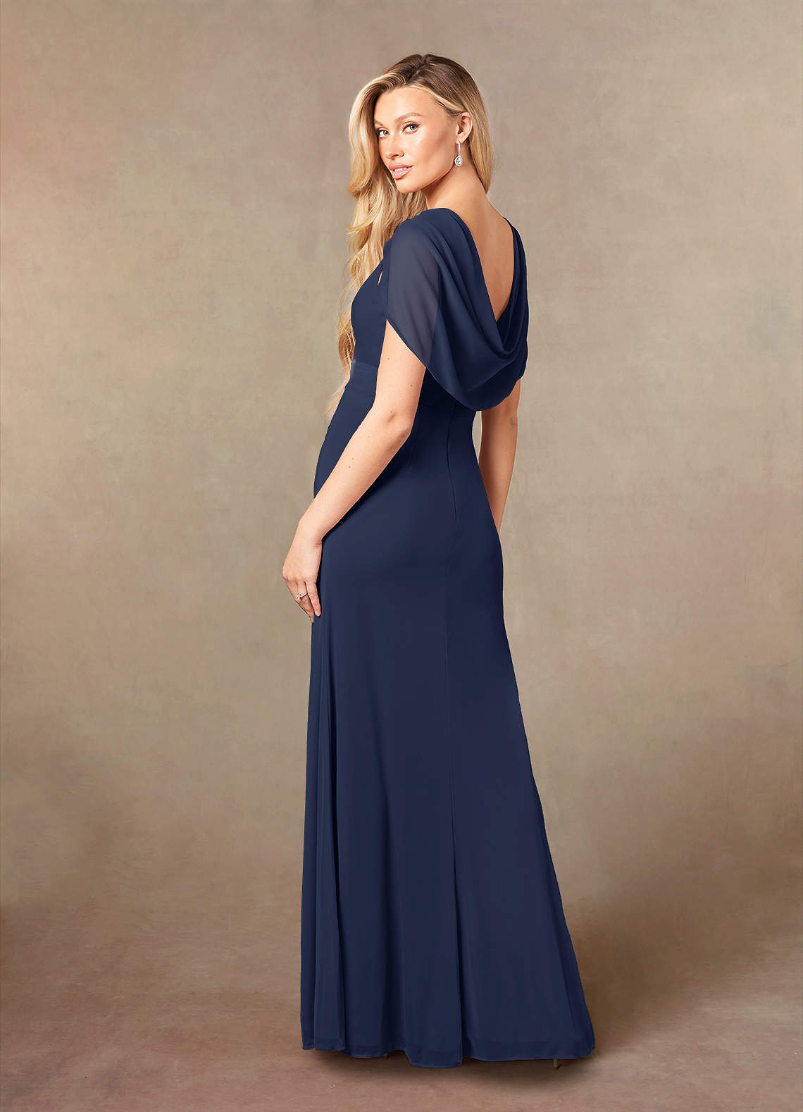 Luisa Mermaid V-Neck Mesh Mother of the Bride Dress