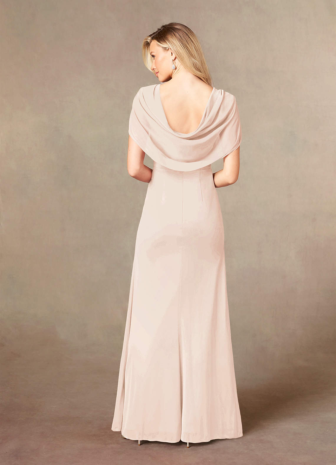 Luisa Mermaid V-Neck Mesh Mother of the Bride Dress in Blushing Pink