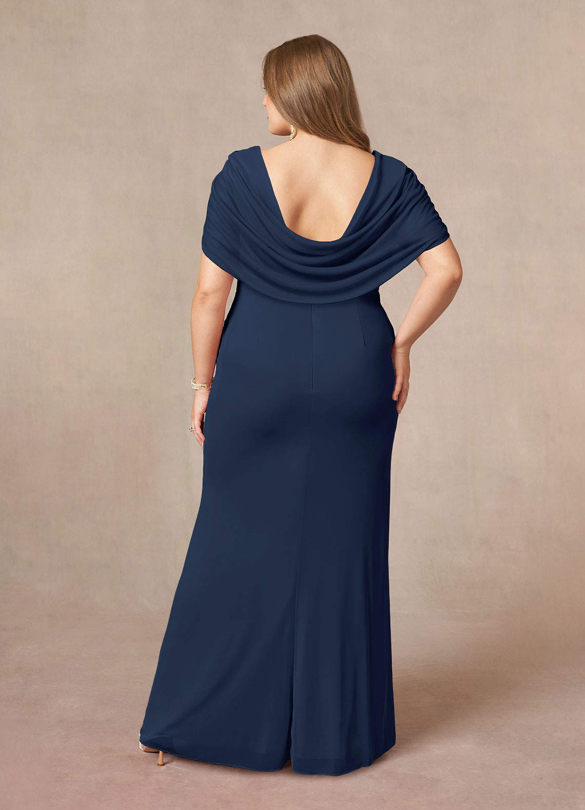 Luisa Mermaid V-Neck Mesh Mother of the Bride Dress