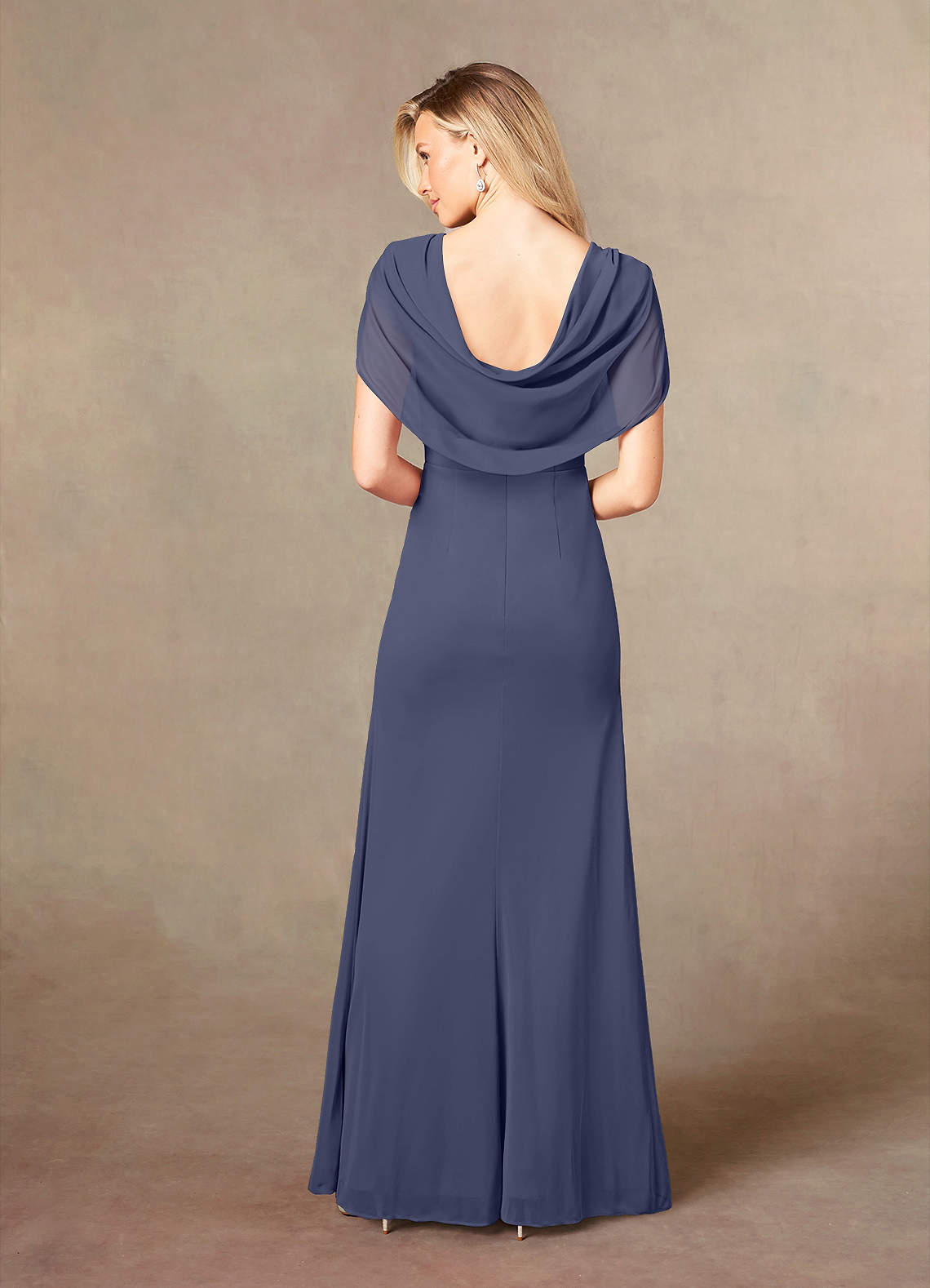 Luisa Mermaid V-Neck Mesh Mother of the Bride Dress in Stormy