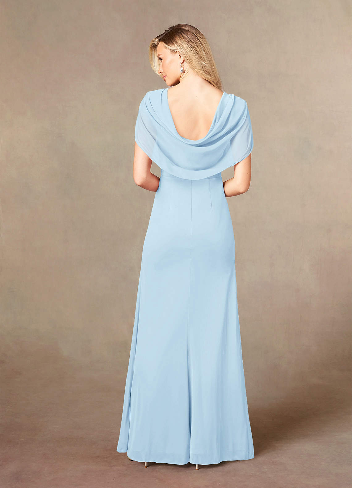 Luisa Mermaid V-Neck Mesh Mother of the Bride Dress in Sky Blue