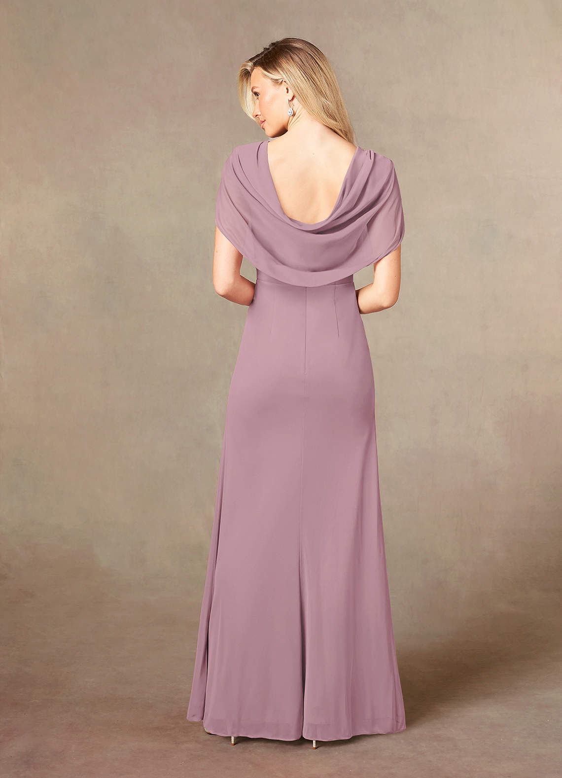 Luisa Mermaid V-Neck Mesh Mother of the Bride Dress in Dusty Rose