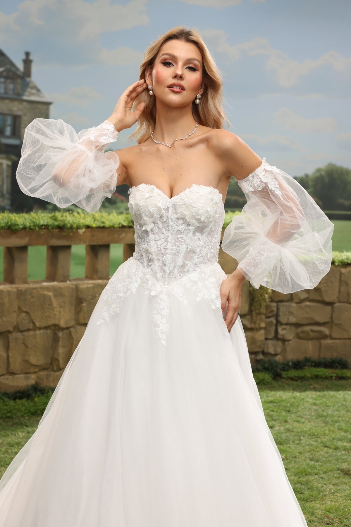 Lumi white wedding dress back view 8
