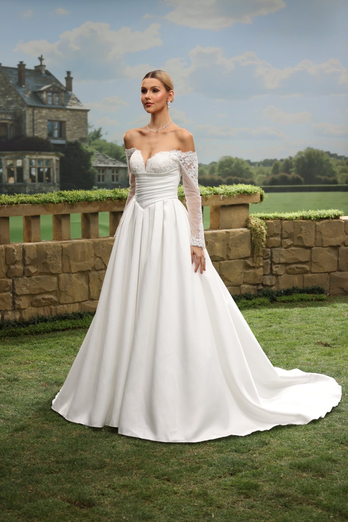 Maia white wedding dress side view 3