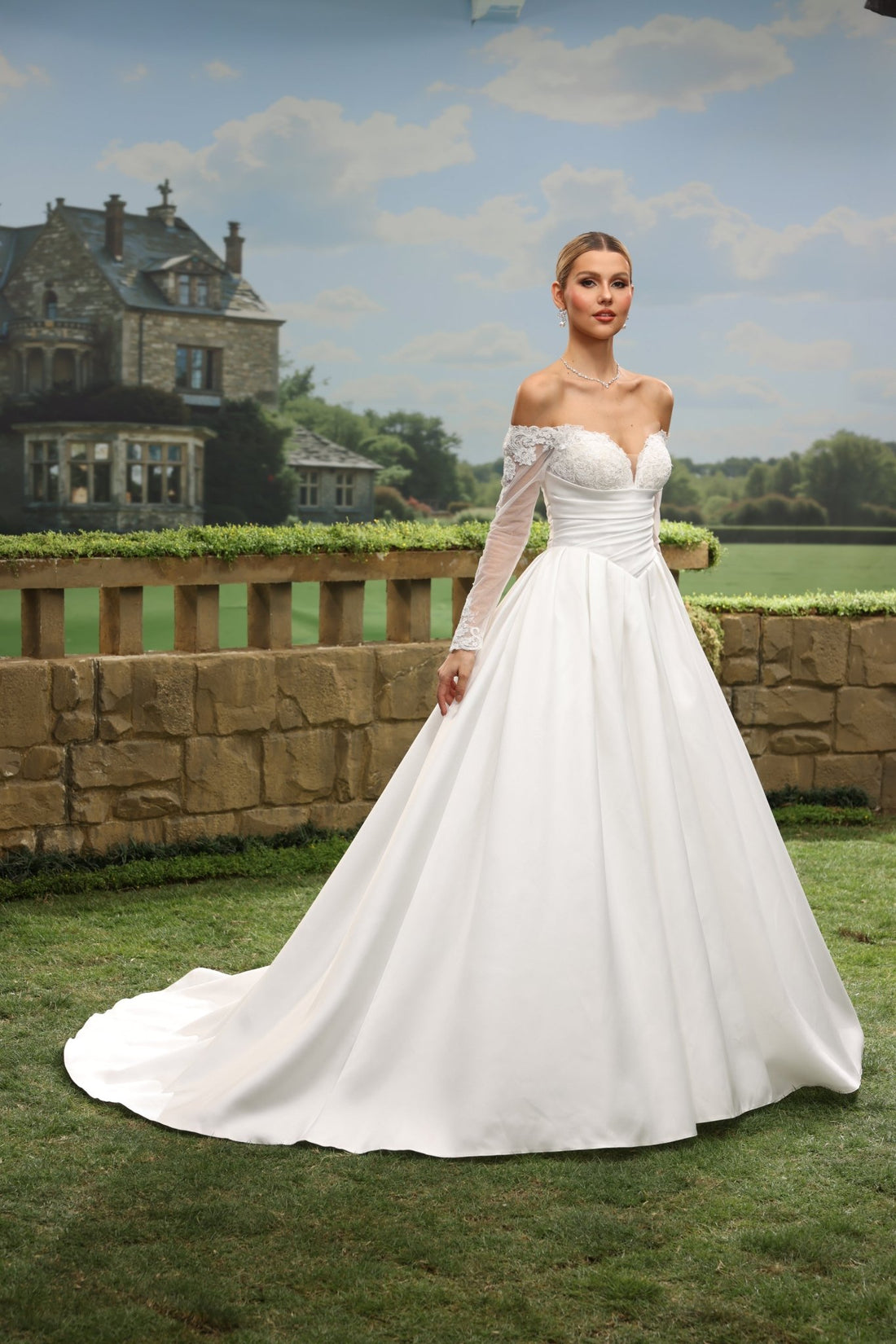 Maia white wedding dress front view 1