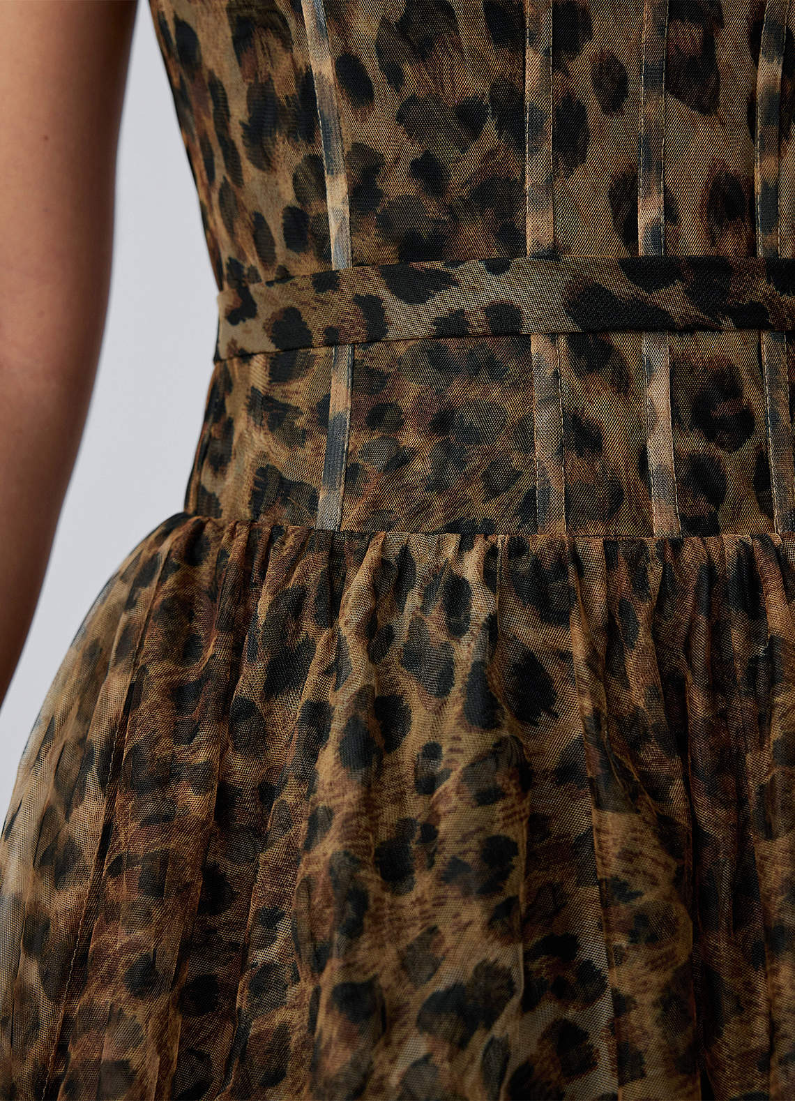Mapalo A-Line Strapless Tulle Prom Dress in Leopard