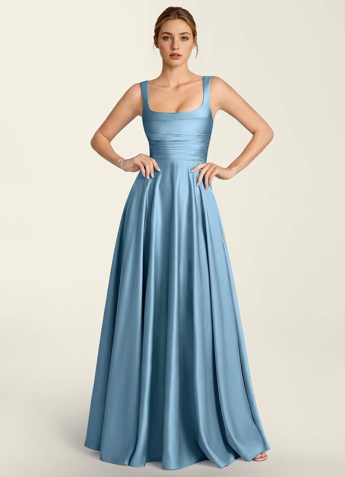 Margot A-Line Corset Satin Prom Dress in Burgundy