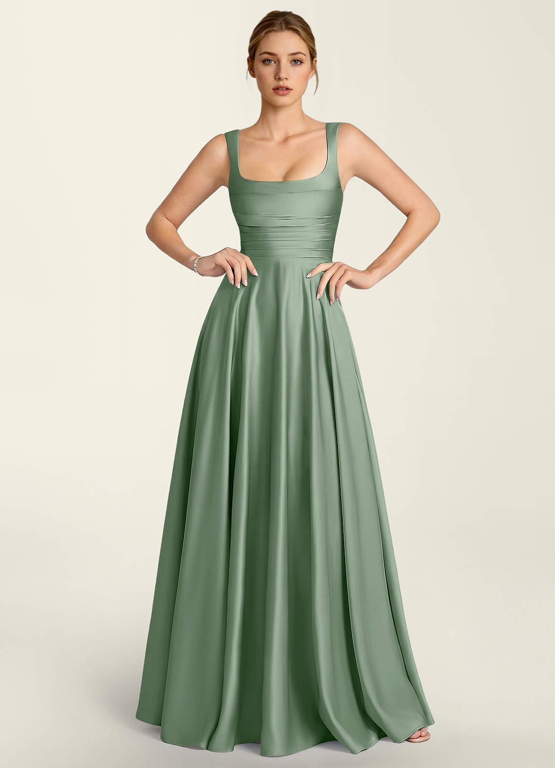 Margot A-Line Corset Satin Prom Dress in Burgundy