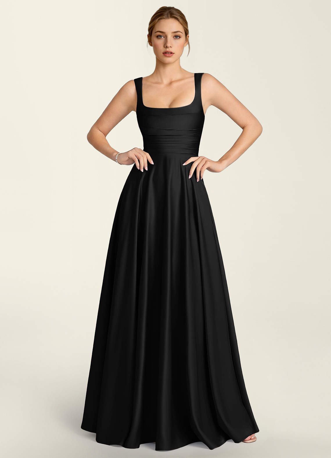 Margot A-Line Corset Satin Prom Dress in Burgundy