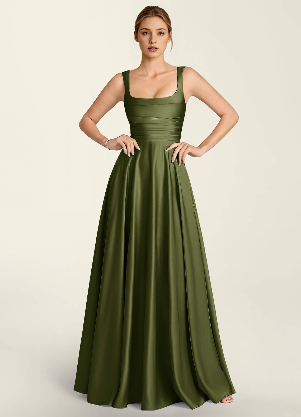 Margot A-Line Corset Satin Prom Dress in Burgundy