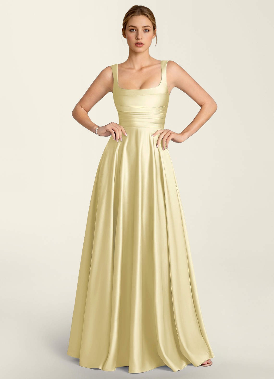 Margot A-Line Corset Satin Prom Dress in Burgundy