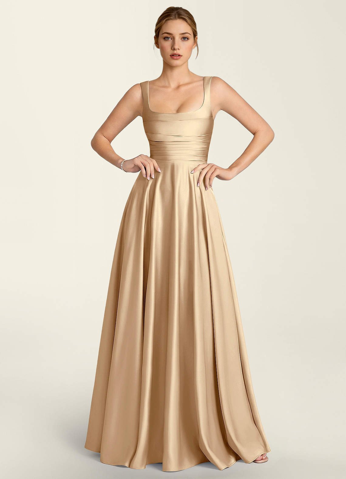 Margot A-Line Corset Satin Prom Dress in Burgundy