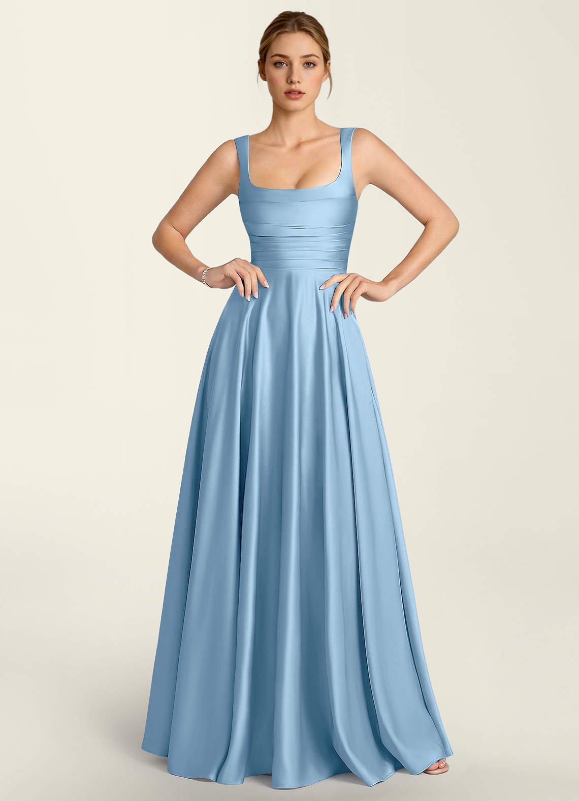 Margot A-Line Corset Satin Prom Dress in Burgundy