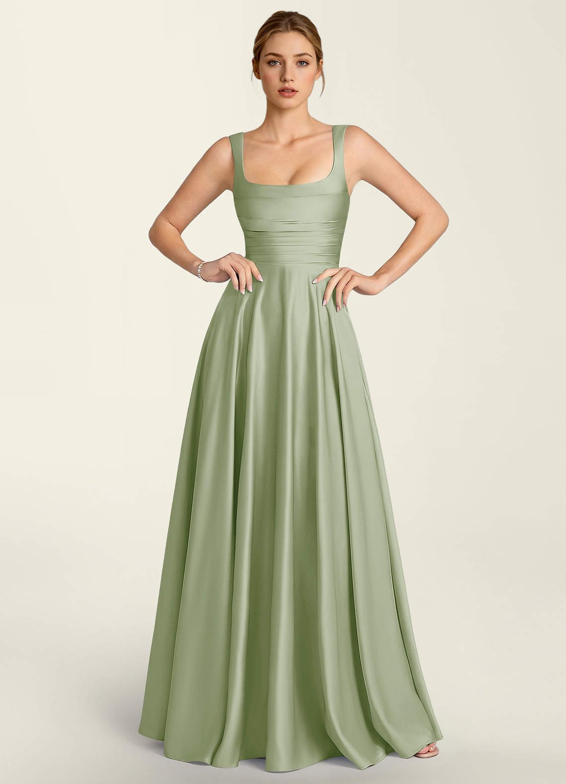 Margot A-Line Corset Satin Prom Dress in Burgundy