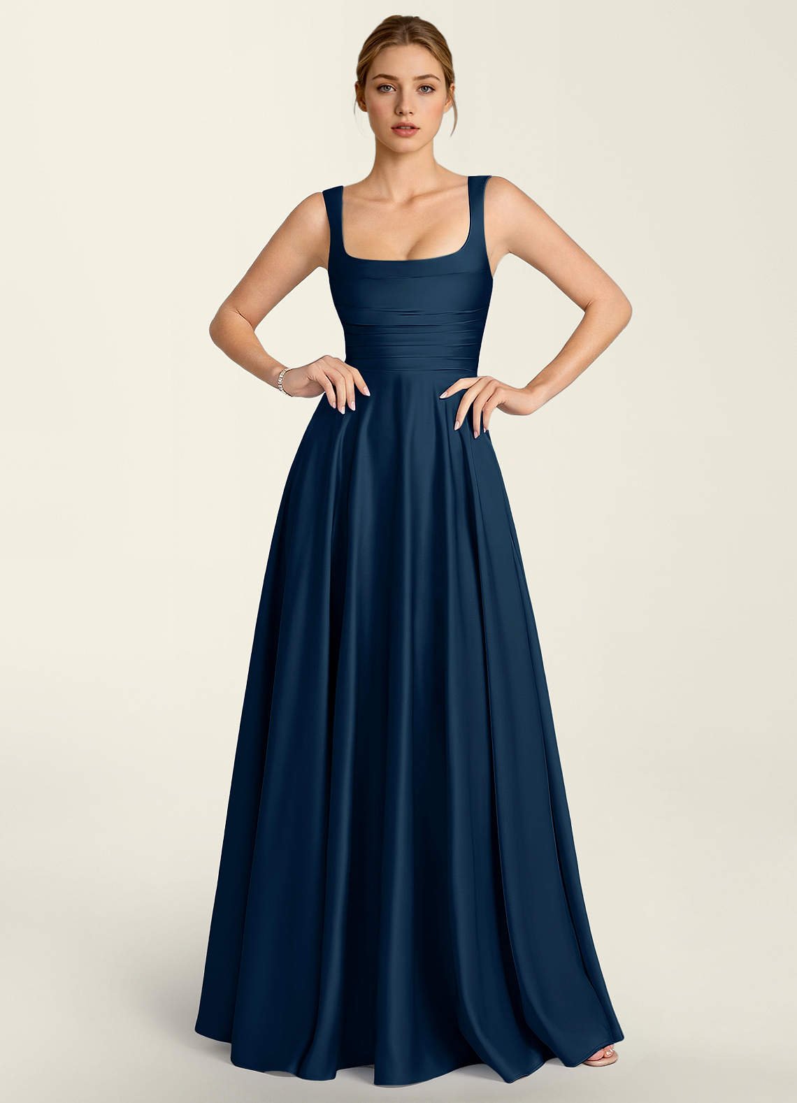 Margot A-Line Corset Satin Prom Dress in Burgundy
