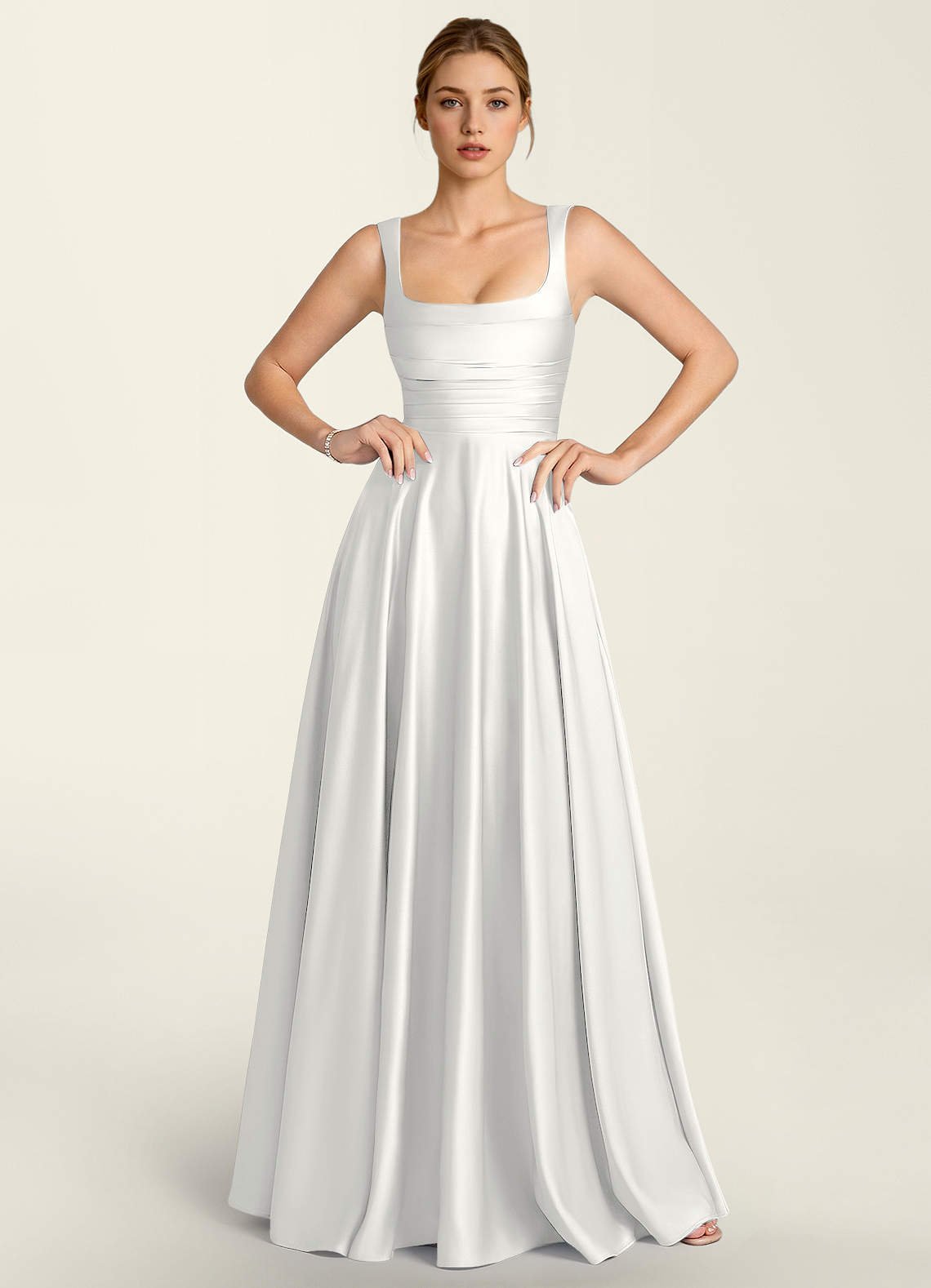 Margot A-Line Corset Satin Prom Dress in Burgundy
