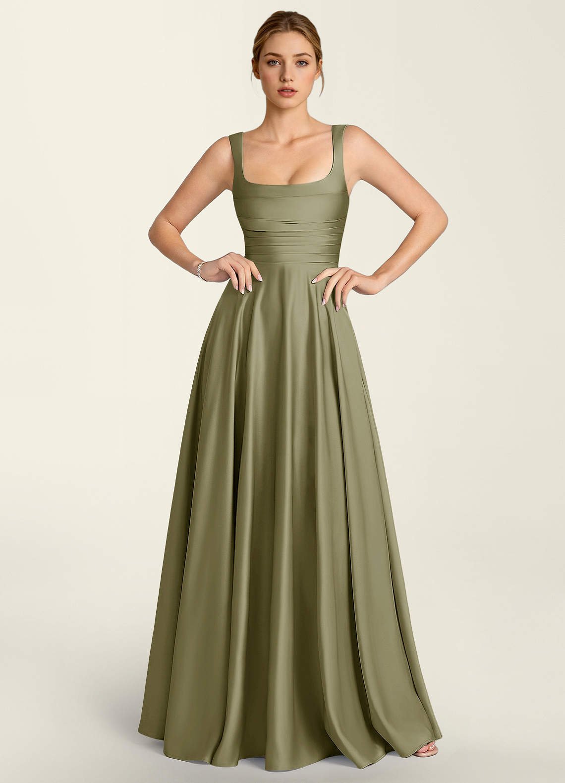 Margot A-Line Corset Satin Prom Dress in Burgundy