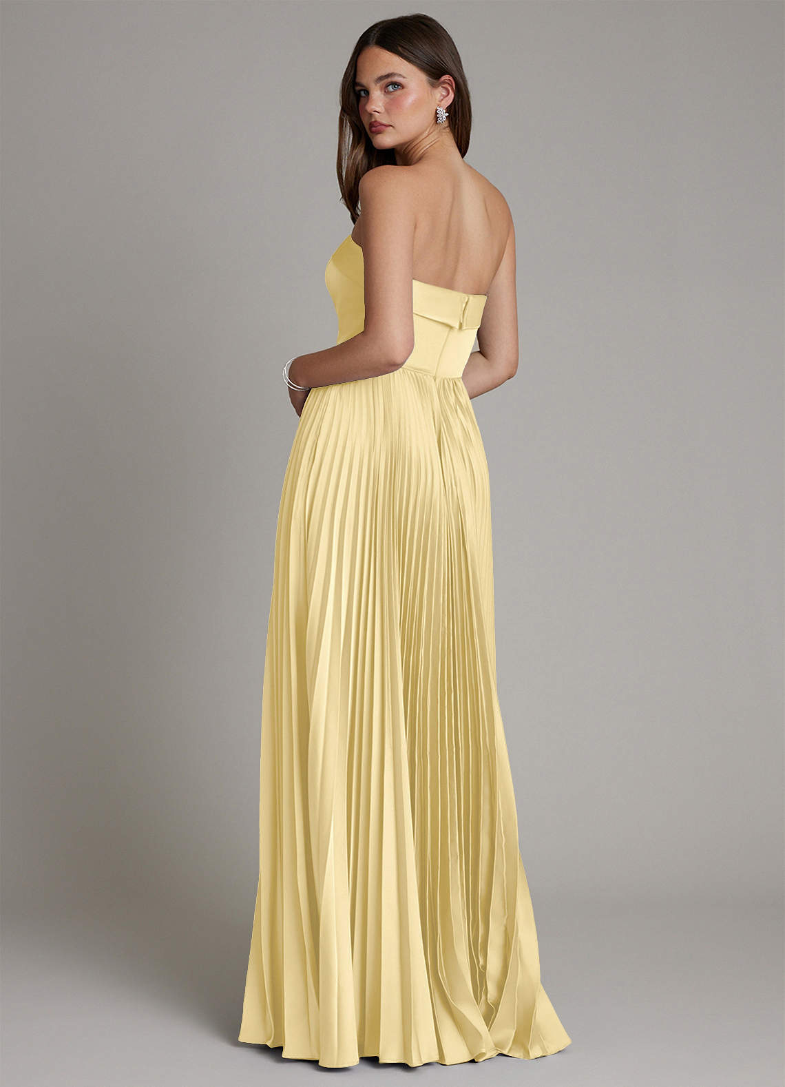 Mariana A-Line Straight-Neck Stretch Satin Bridesmaid Dress in Butter