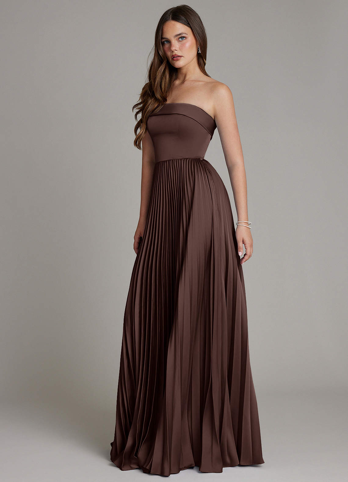 Mariana A-Line Straight-Neck Stretch Satin Bridesmaid Dress